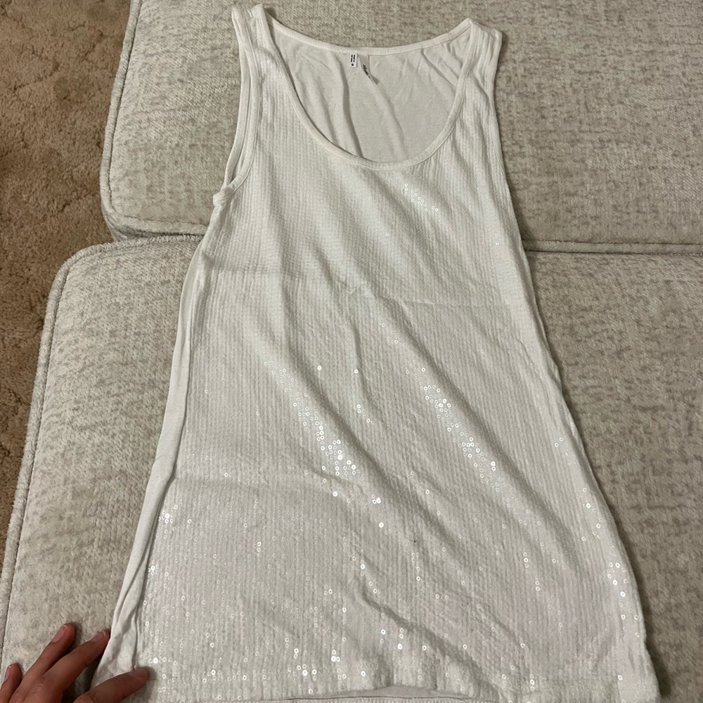 Maurice’s sequinced white tank top